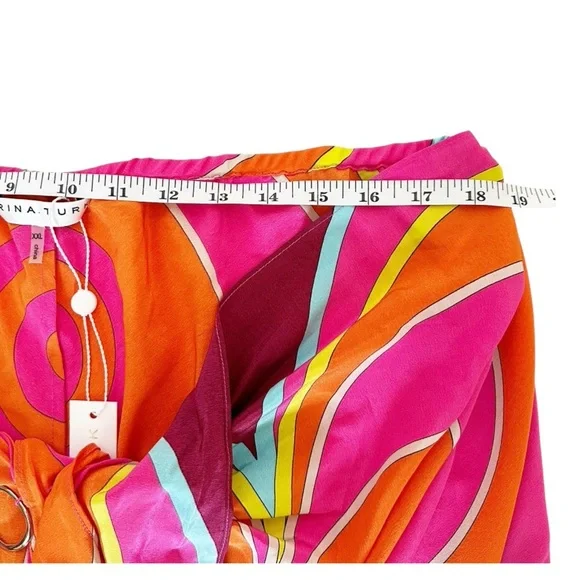 Trina Turk Marine Vibrant Halter Top with Scarf Tie Size XXL